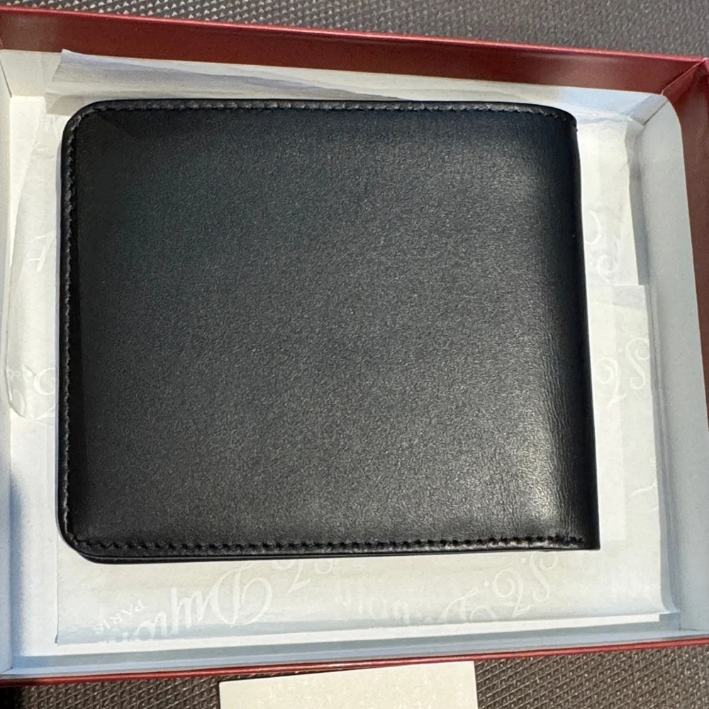 S.T DUPONT PARIS Black Leather Wallet men card and money holder luxury vintage